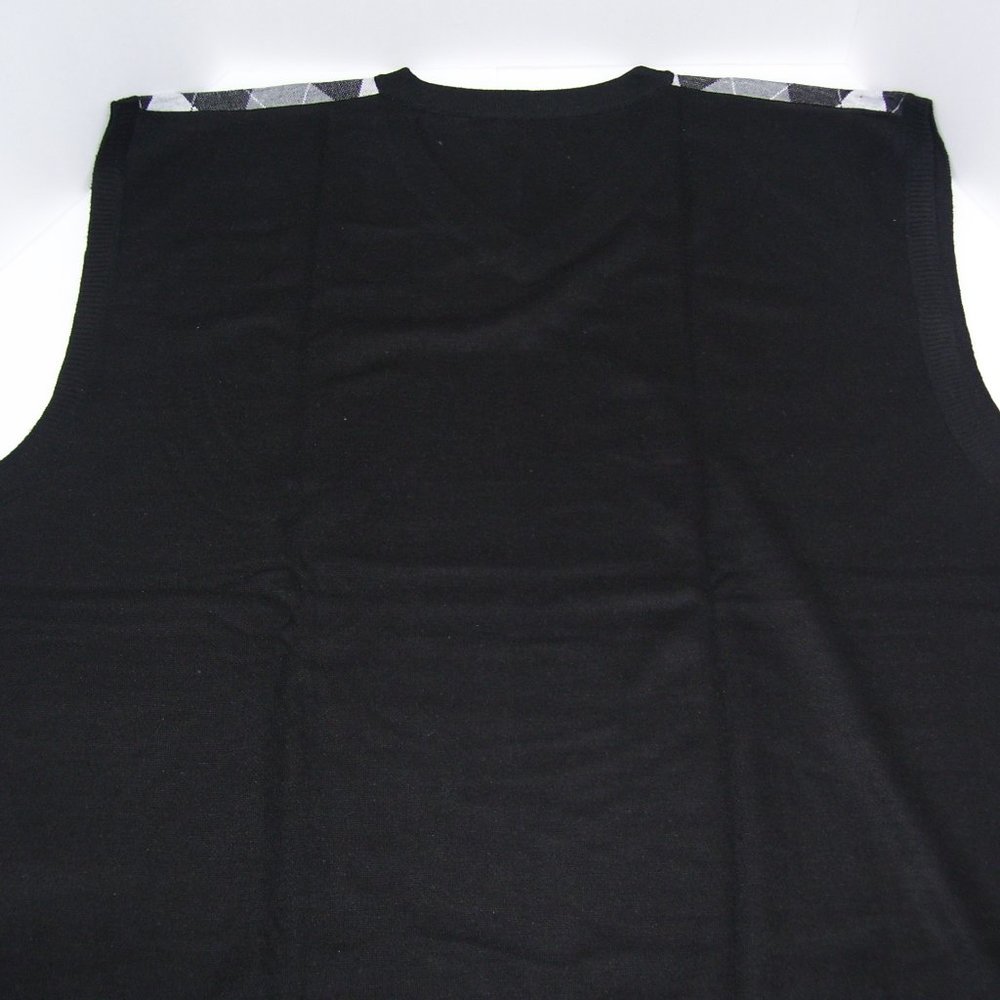 3X St. Patrick V-Neck Black Argyle Sweater Vest 3XL - Picture 3 of 7